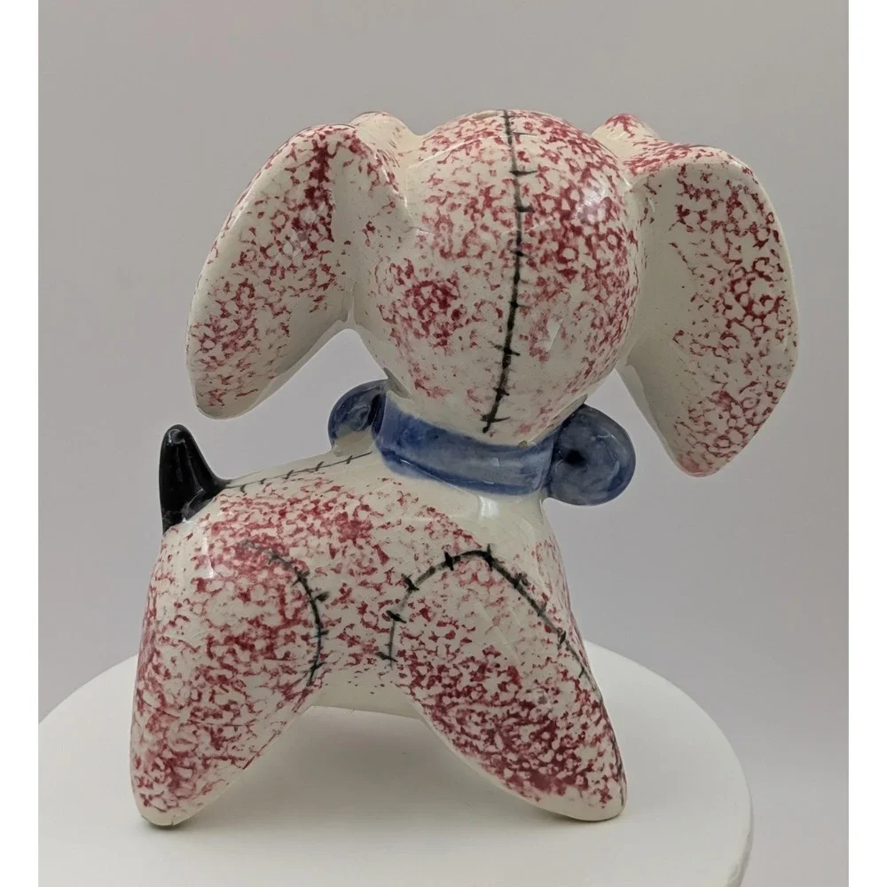 Vintage Ceramic Patchwork Puppy Pepper Shaker Japan‎ Kitschy READ